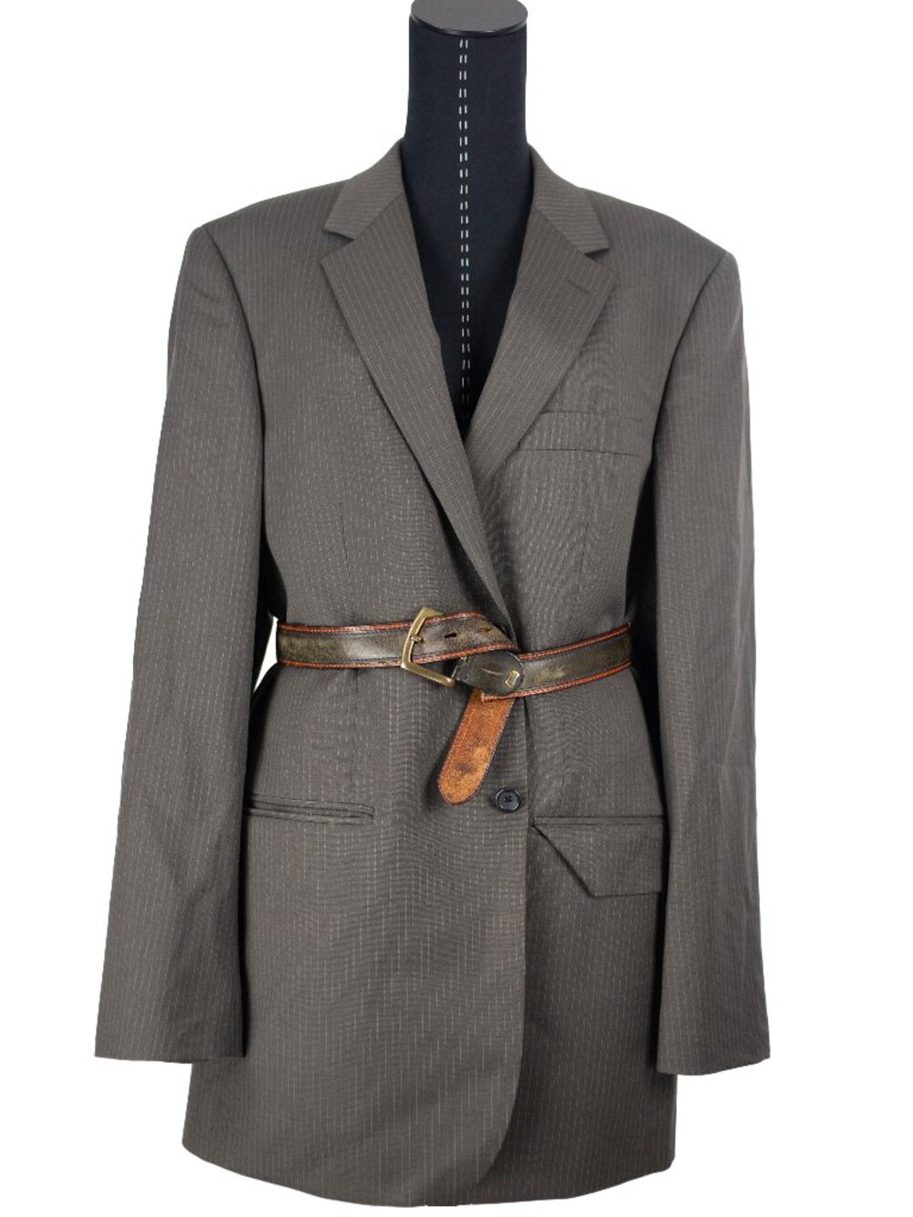 Pinstripe Wool Blazer | Pronto Uomo, Moores | Size 40L | Grey